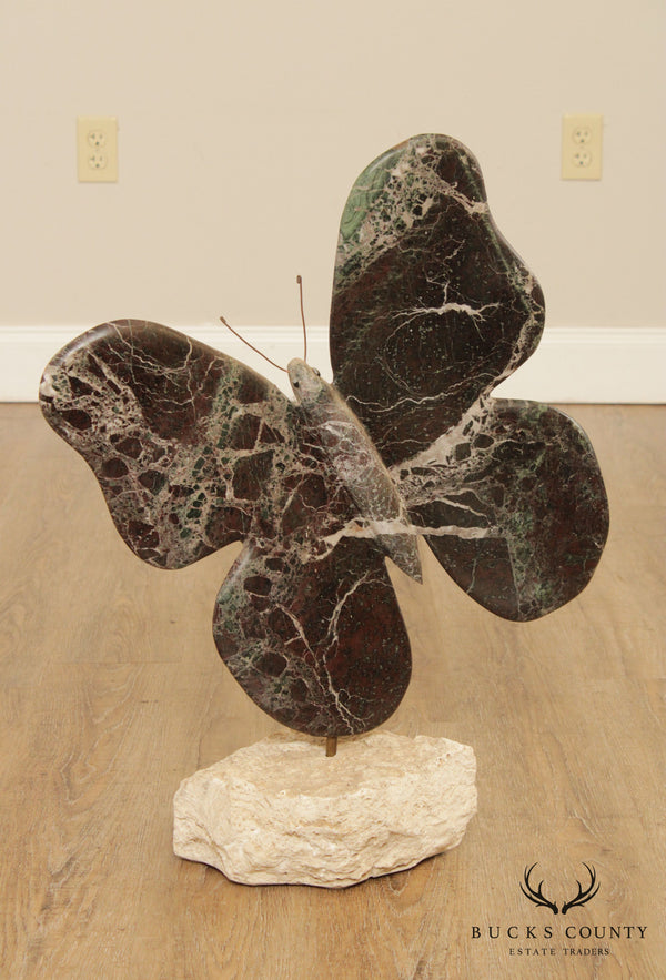 Richard H. Bailey Carved Marble Butterfly Sculpture