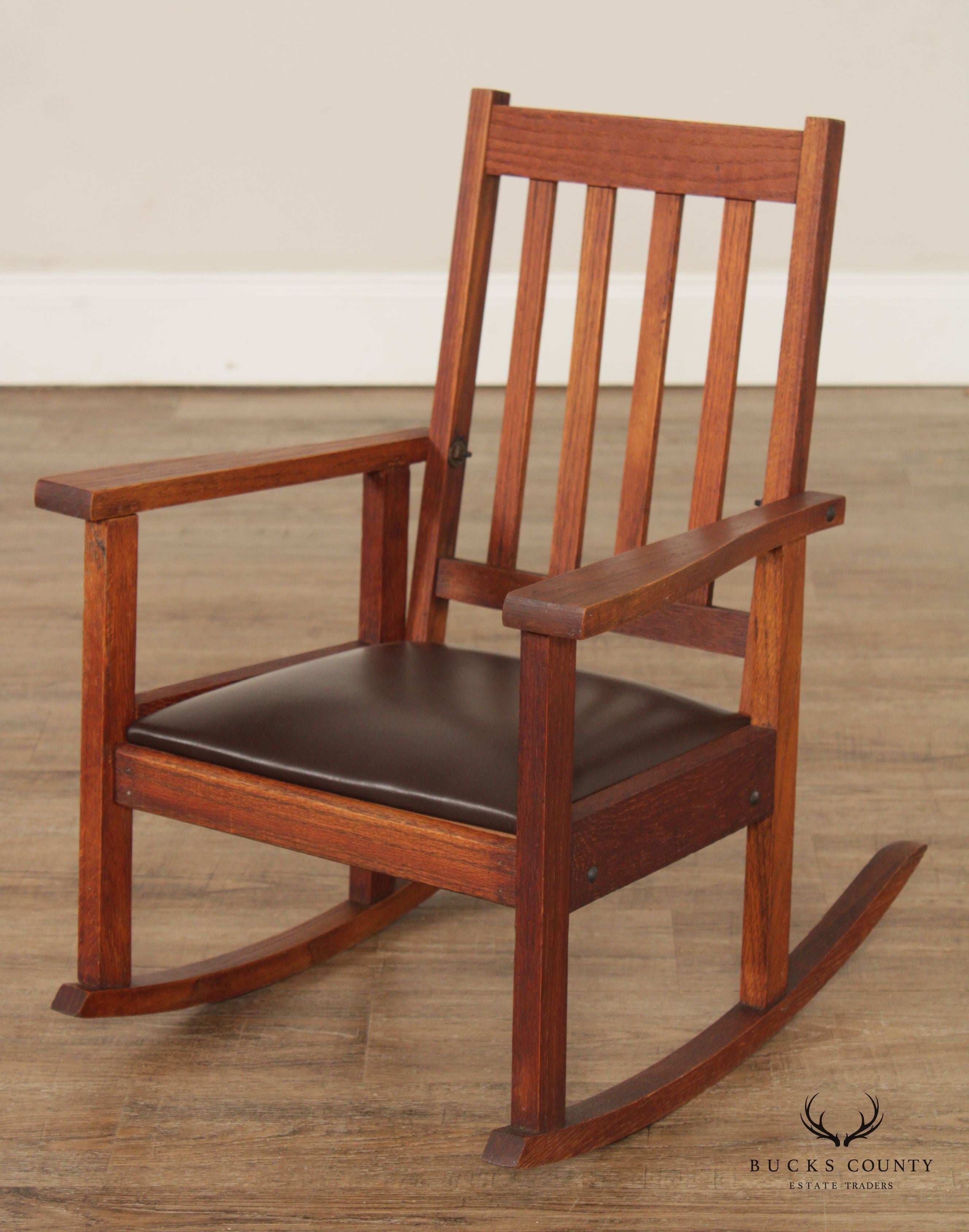 Antique Mission Oak Children's Rocking Chair