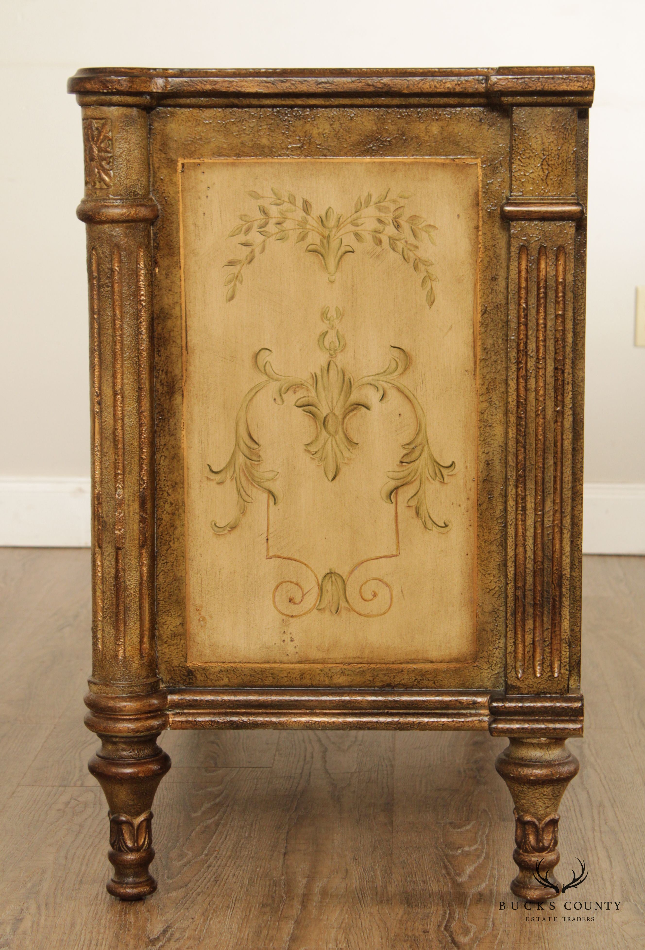 Paint Decorated French Louis XVI Style Chest Of Drawers