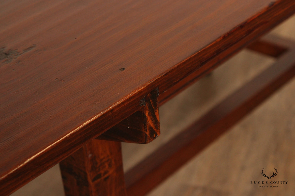 Stephen Von Hohen Farmhouse Style Pine Trestle Dining Table