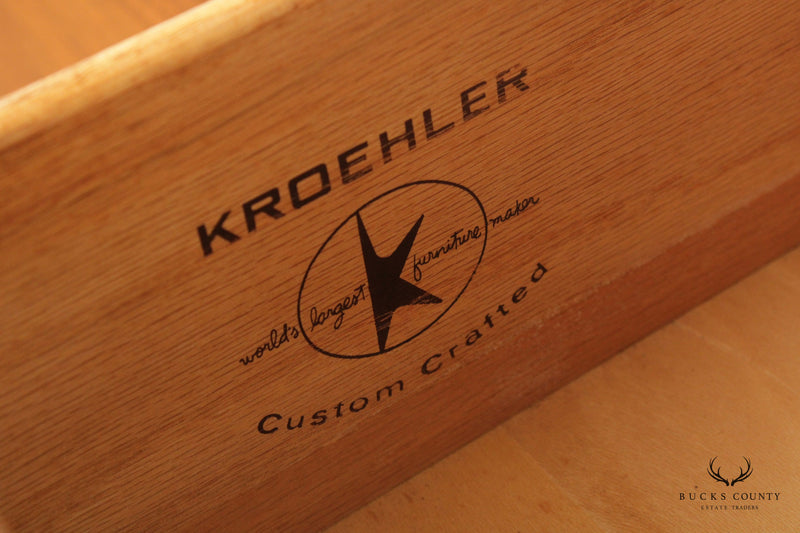 Kroehler Mid Century Modern Walnut Sideboard Triple Dresser