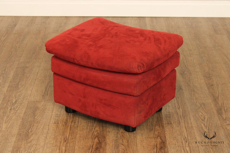 Roche Bobois Italian Modern Upholstered Lounge Armchair and Ottoman