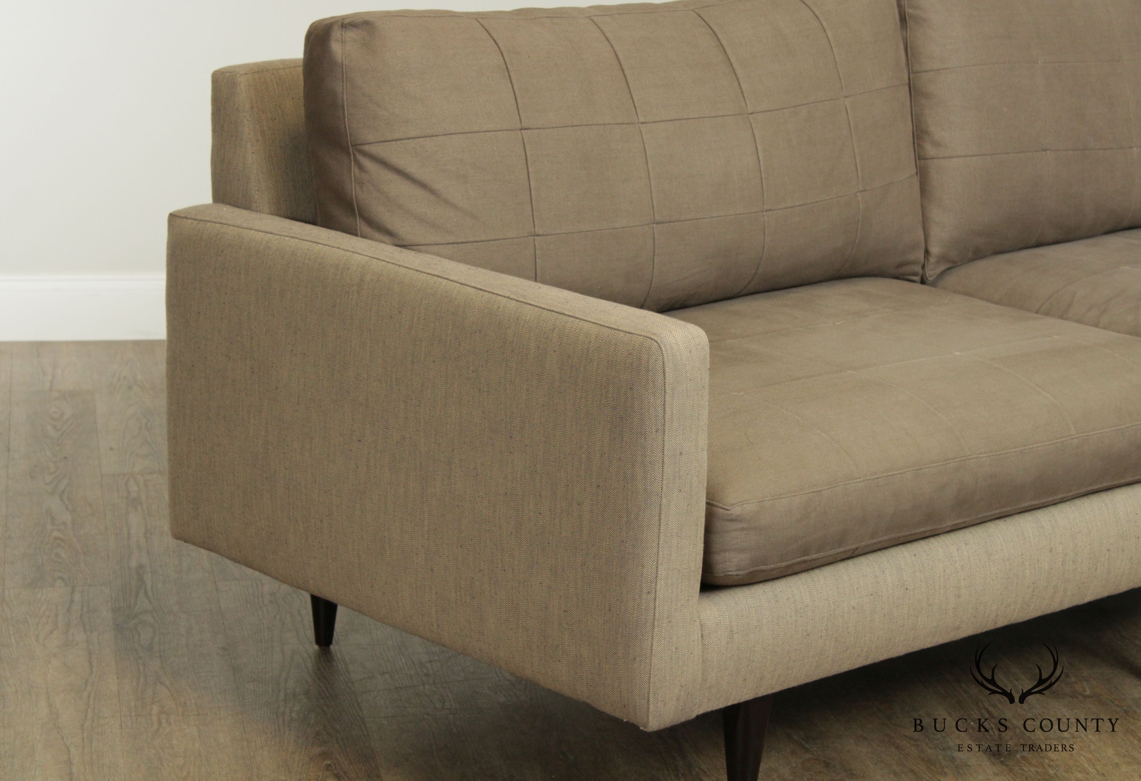 Crate & Barrel Mid Century Sofa, Chaise