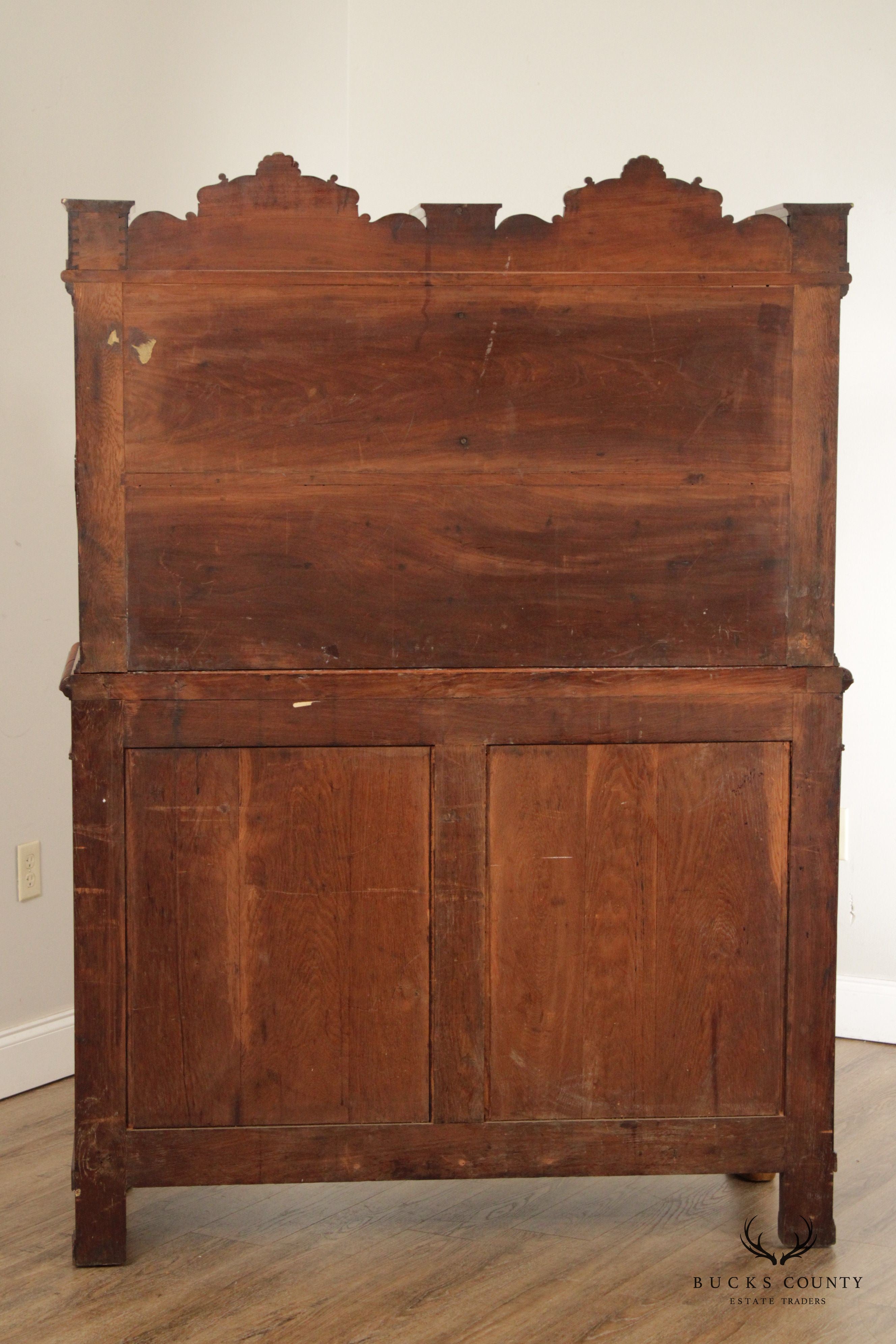 Antique English Charles X Style Carved Mahogany Chiffonier Sideboard