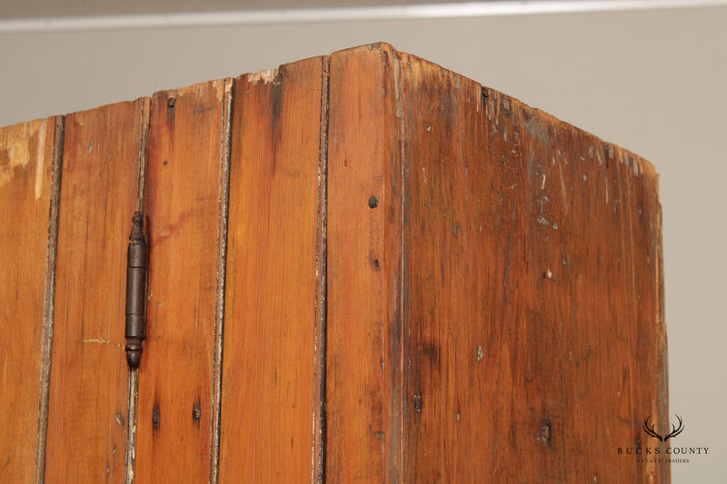 Antique Large Primitive Bead Board Two-Door Cabinet