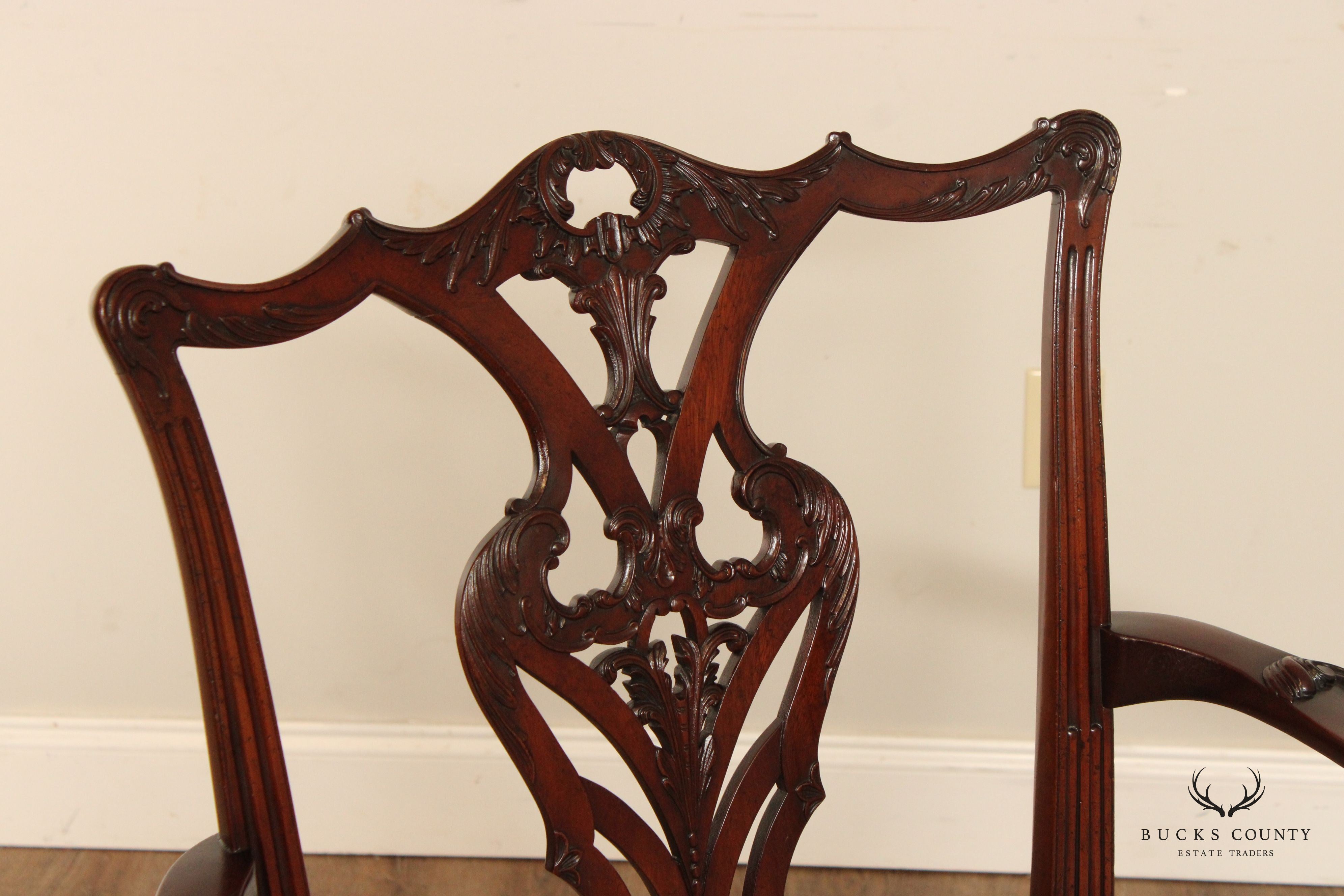 Fine Quality Chippendale Style Mahogany Carved Armchair