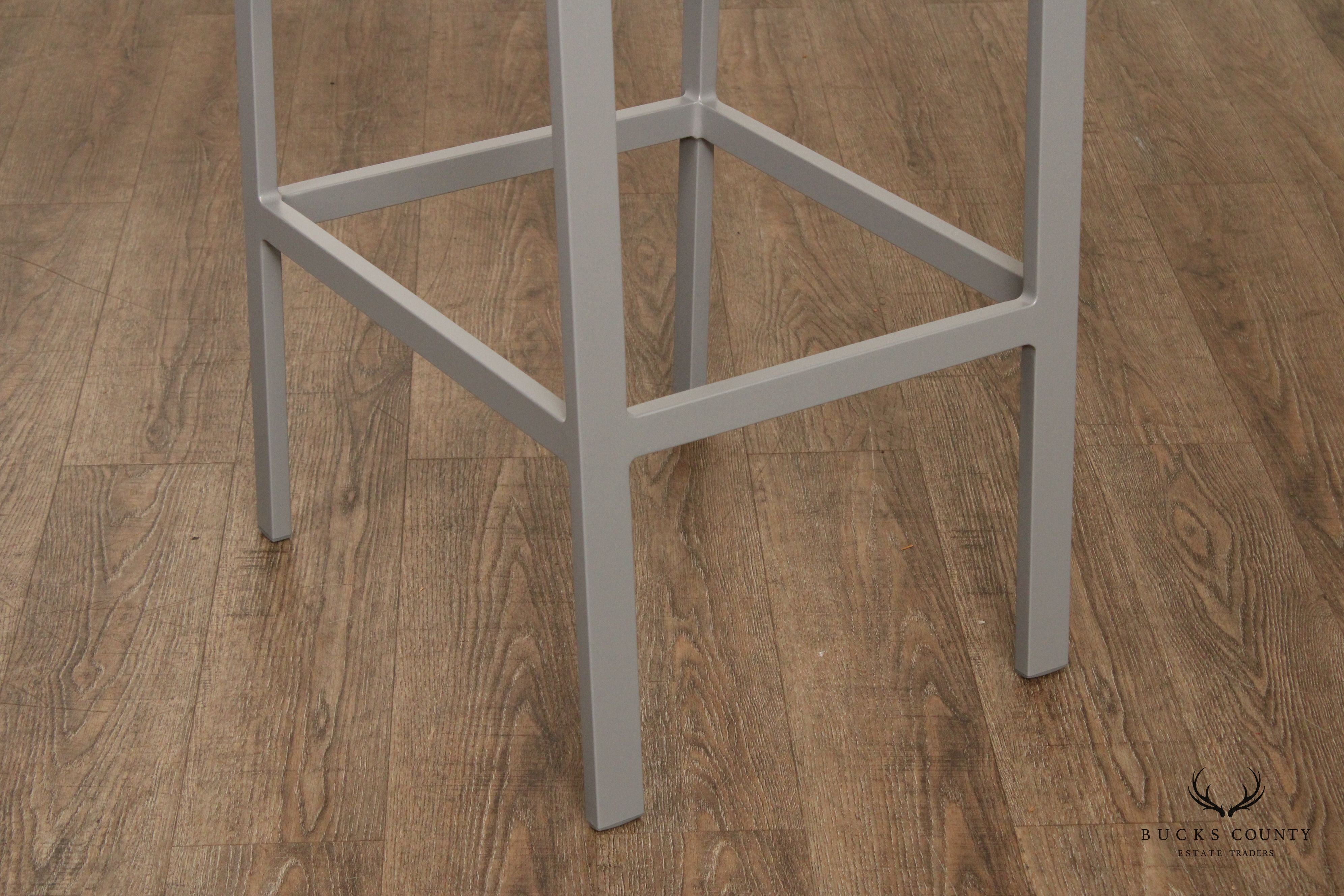 JANUS ET CIE 'KOKO II' SET OF FOUR ALUMINUM AND MESH BARSTOOLS