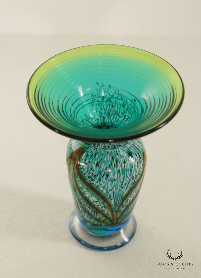 Vintage Italian Modern Hand Blown Art Glass Vase