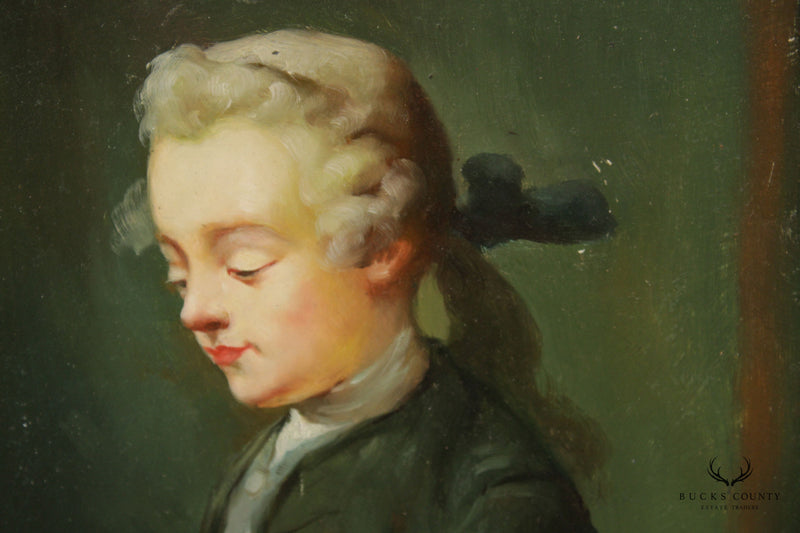 Rococo Style Portrait 'Boy with a Spinning-Top', After Jean Siméon Chardin