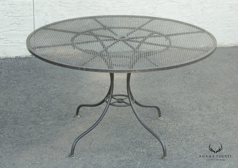 Vintage Round Wrought Iron Patio Dining Table