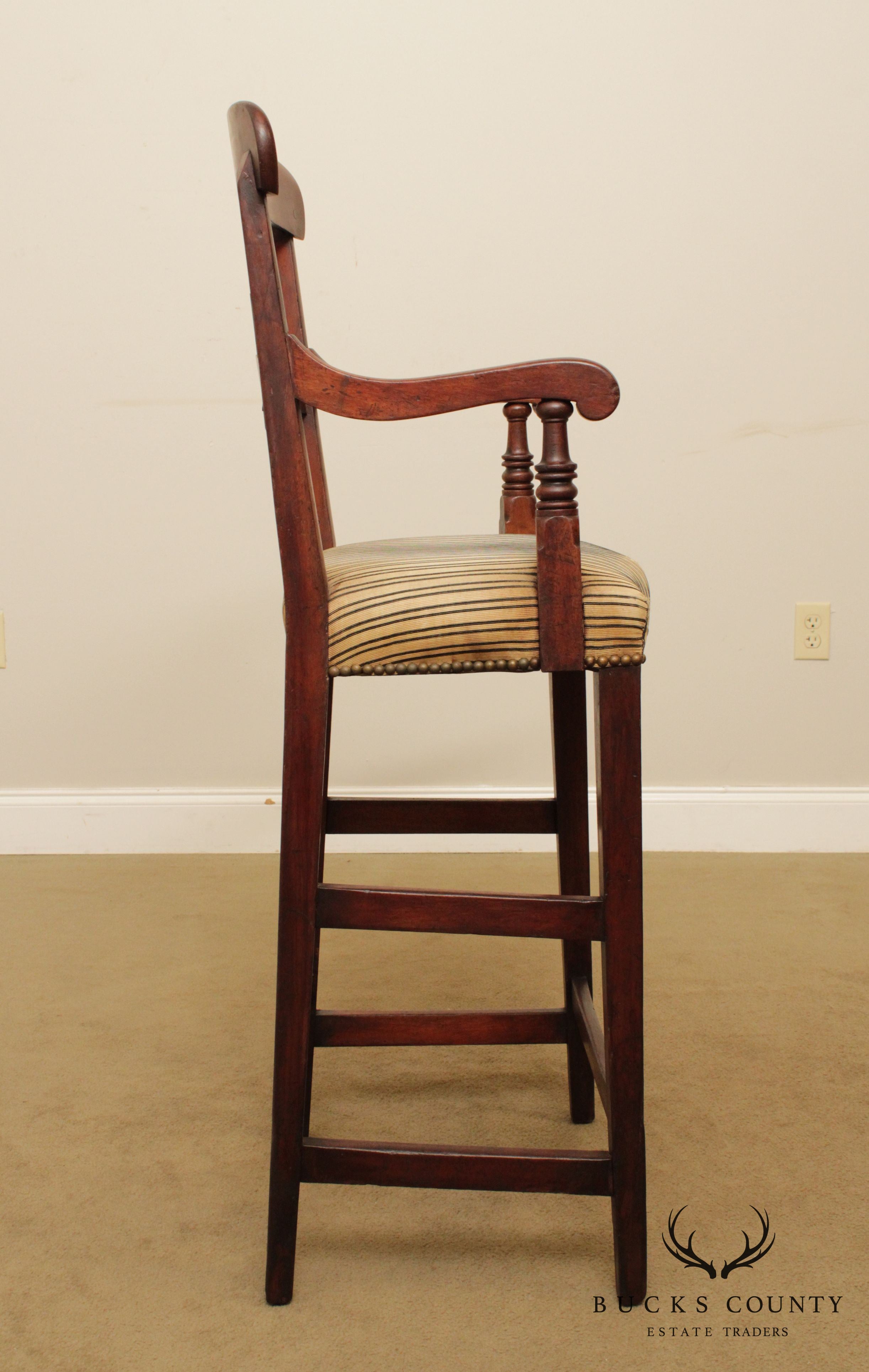 Antique 19th Century English Mahogany Pub Chair