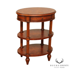 Thomasville Regency Style Oval Three-Tier Side Table