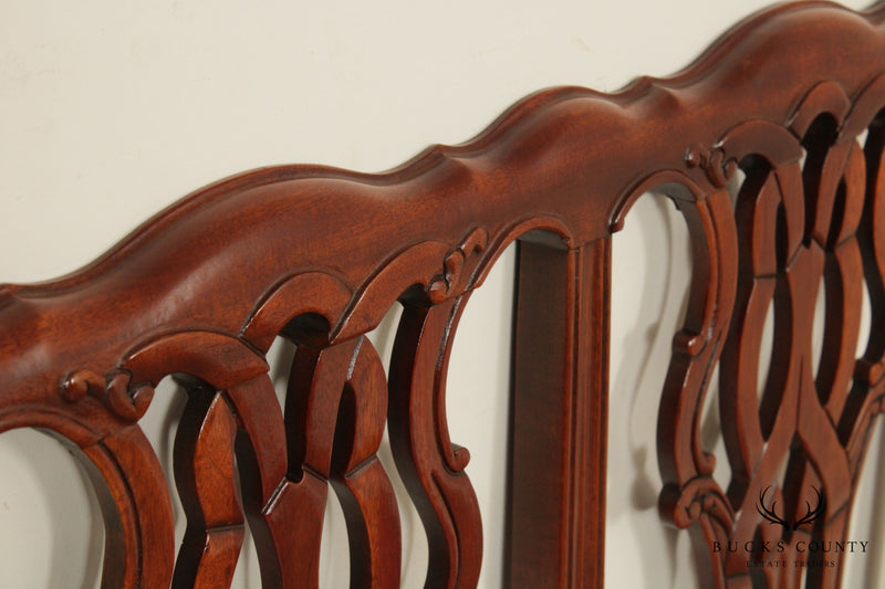 Chippendale Style Carved Mahogany Headboard (B)