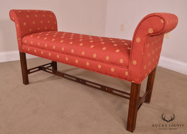 Chippendale Style Mahogany Window Bench