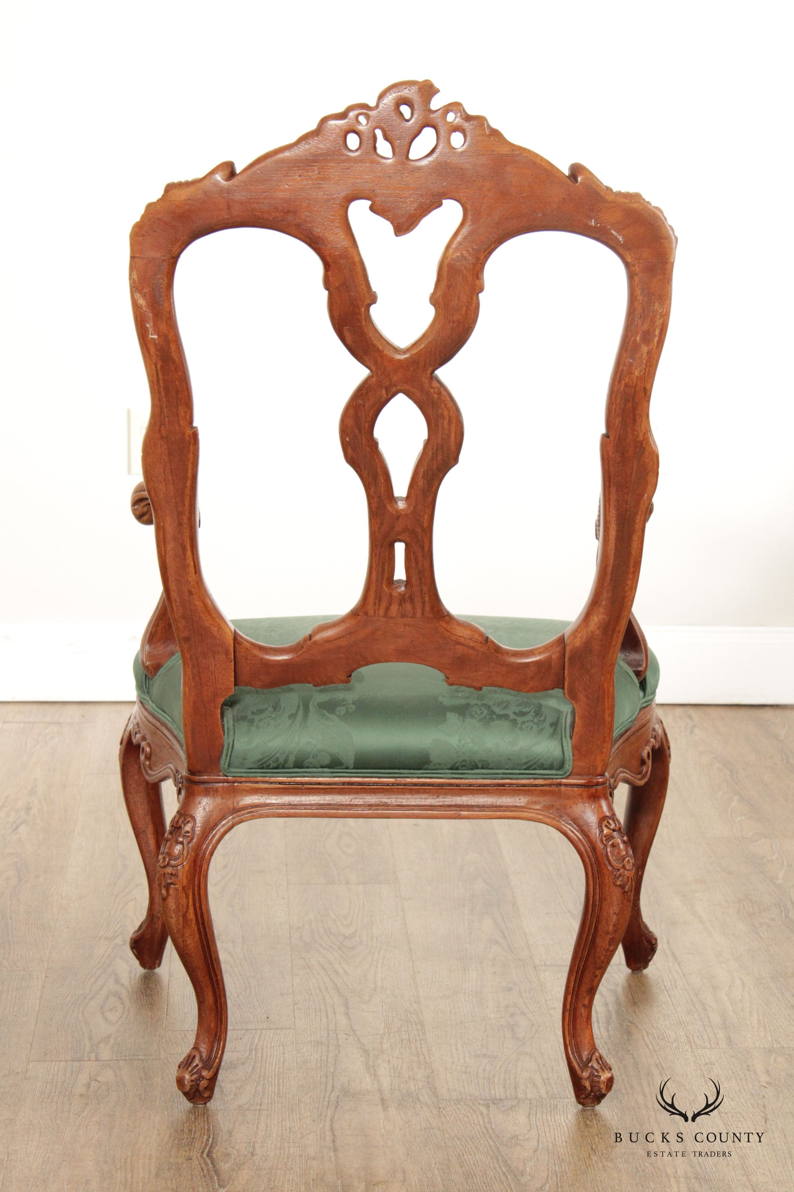 Interior Crafts Rococo Style Carved Armchair