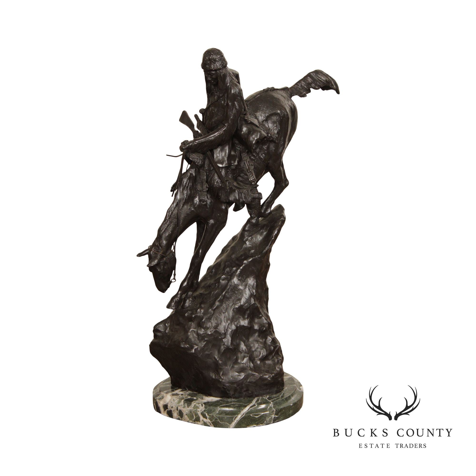 FREDRICK REMINGTON BRONZE MOUNTAIN MAN SCULPTURE