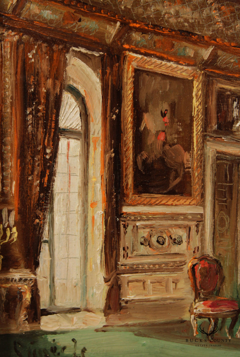 French Salon Interior Scene Oil Painting, by Zsuzsanna Suger