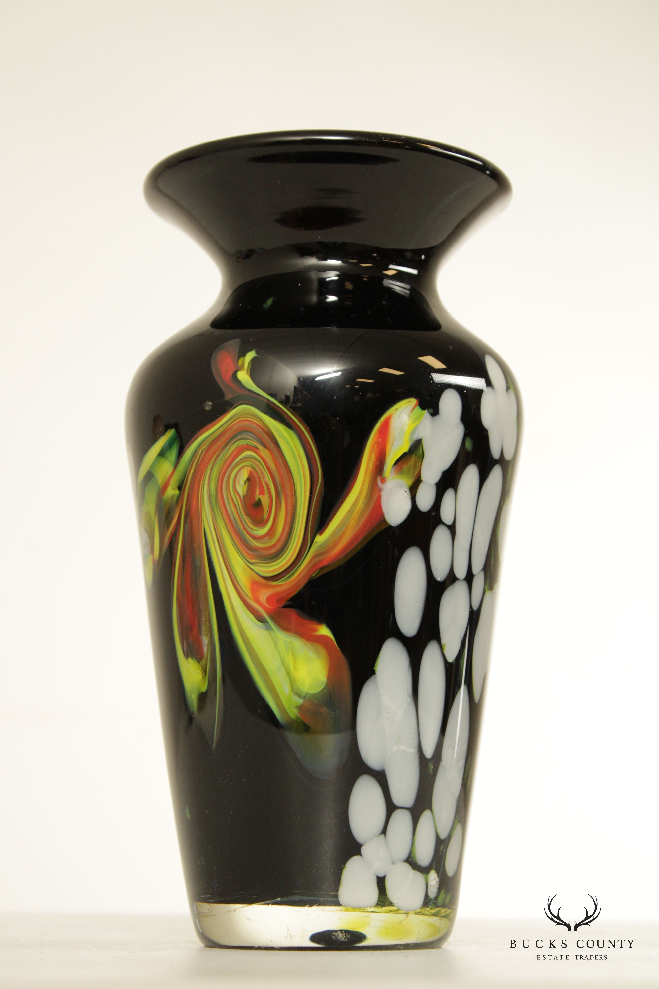 Vintage Modern Handblown Art Glass Vase