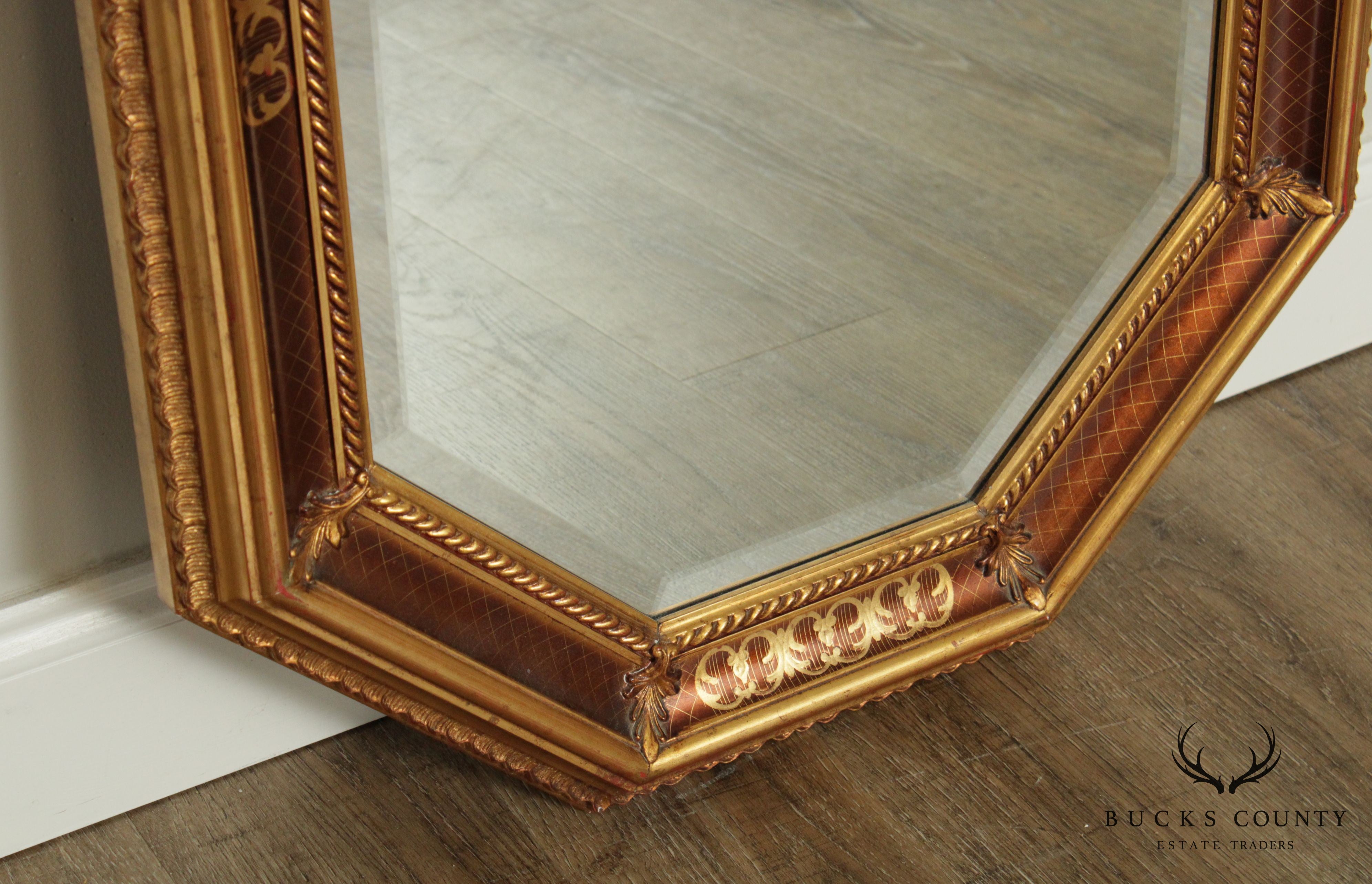 Vintage Gilt Frame Venetian Style Beveled Wall Mirror