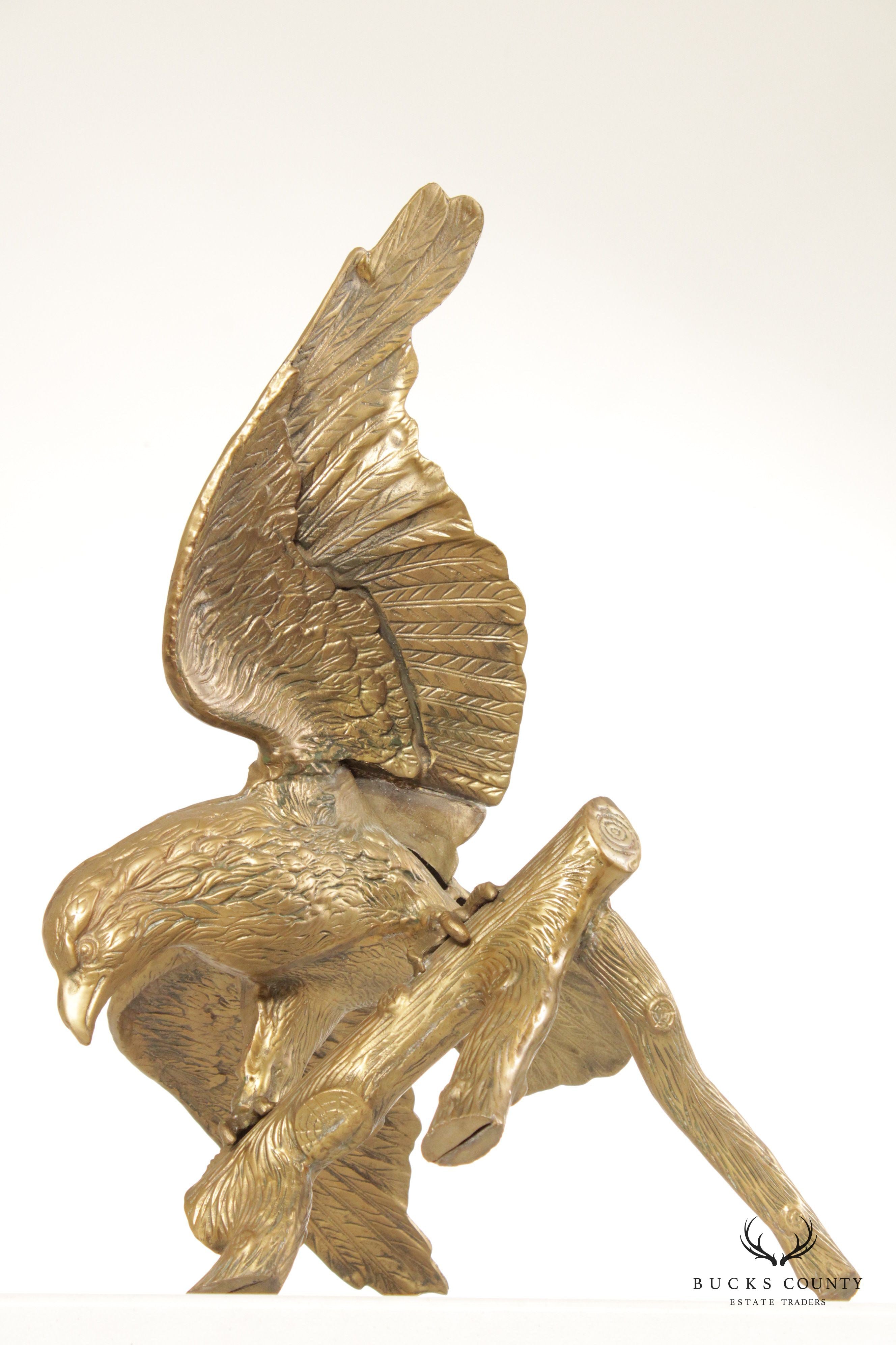 Vintage Large Brass Eagle Sculpture