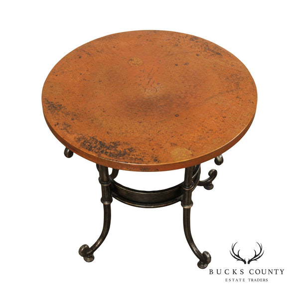 Industrial Style Copper Top Iron Base Side Table