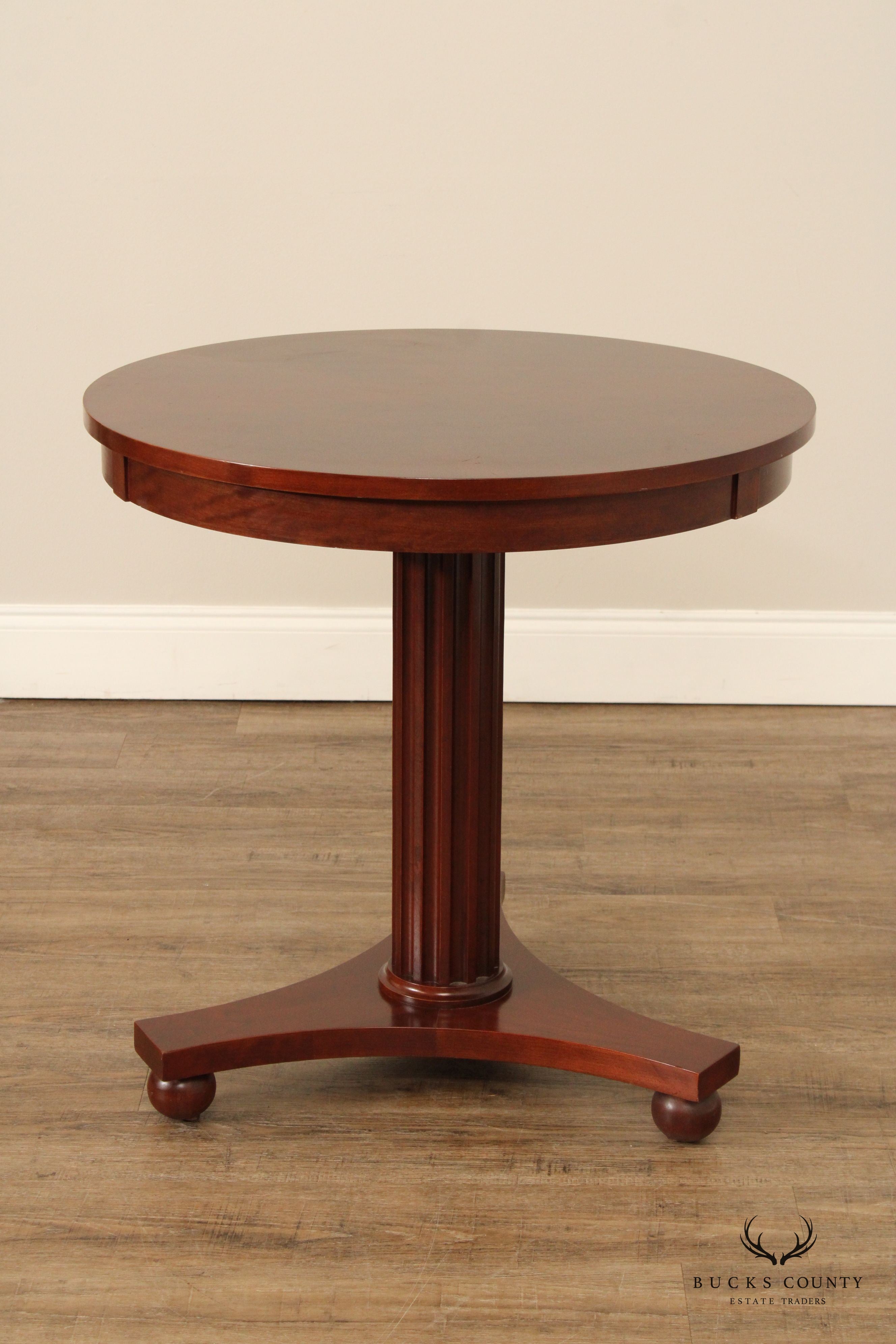 Ethan Allen 'Medallion' Collection Round Cherry Pedestal Side Table