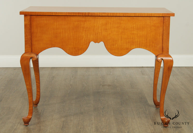 Banks Coldstone by Sarreid Tiger Maple Queen Anne Style Console Table