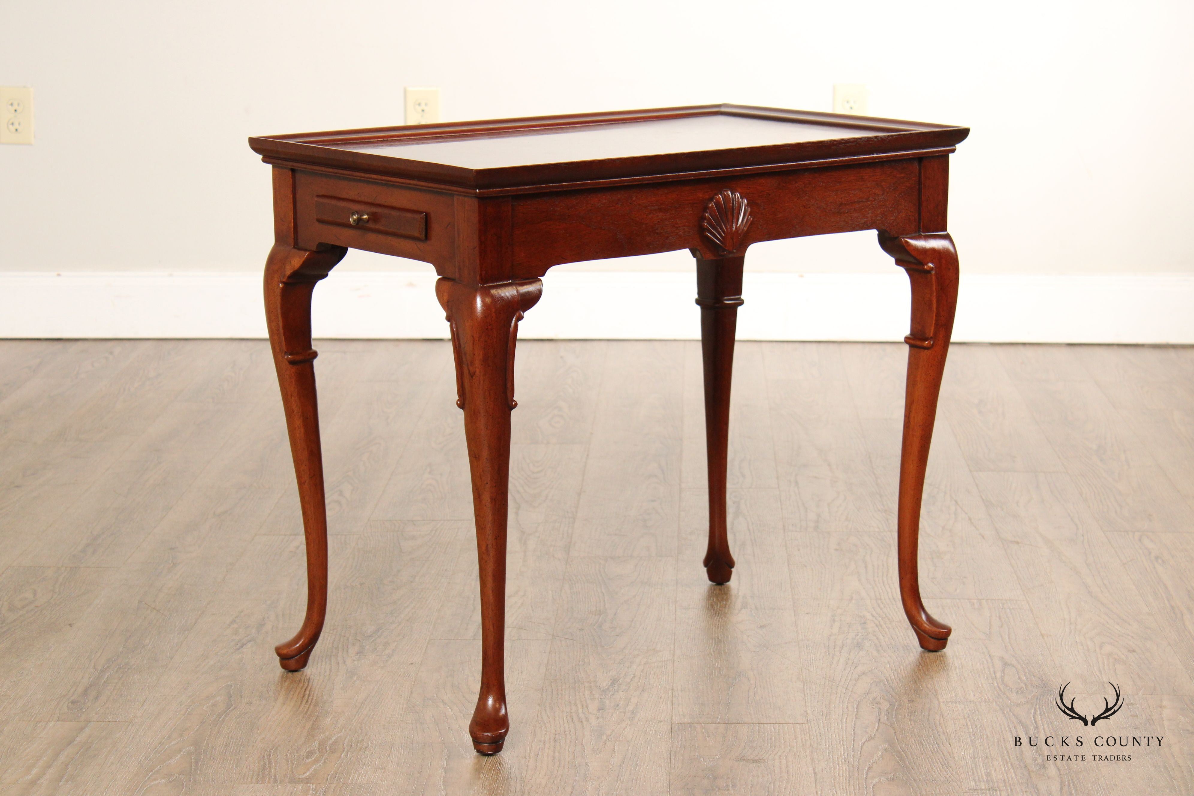 Queen Anne Style Mahogany Tea Side Table