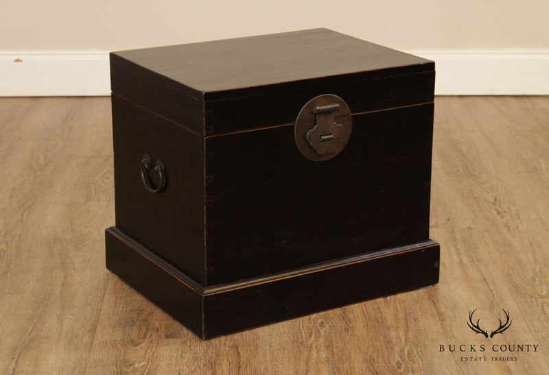 Vintage Asian Dovetailed Lidded Chest Side Table