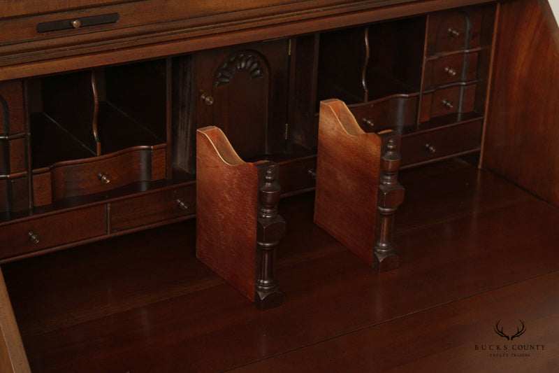 Maddox Chippendale Style Mahogany Secretary Desk Bookcase