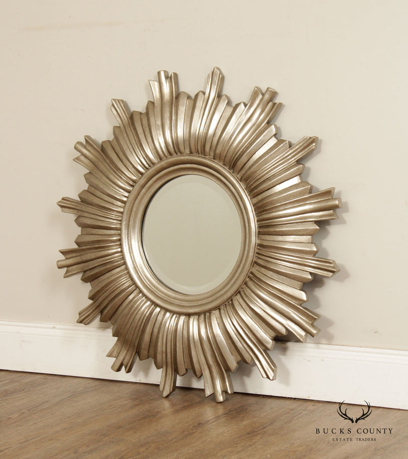 Contemporary Silver Gilt Sunburst Wall Mirror