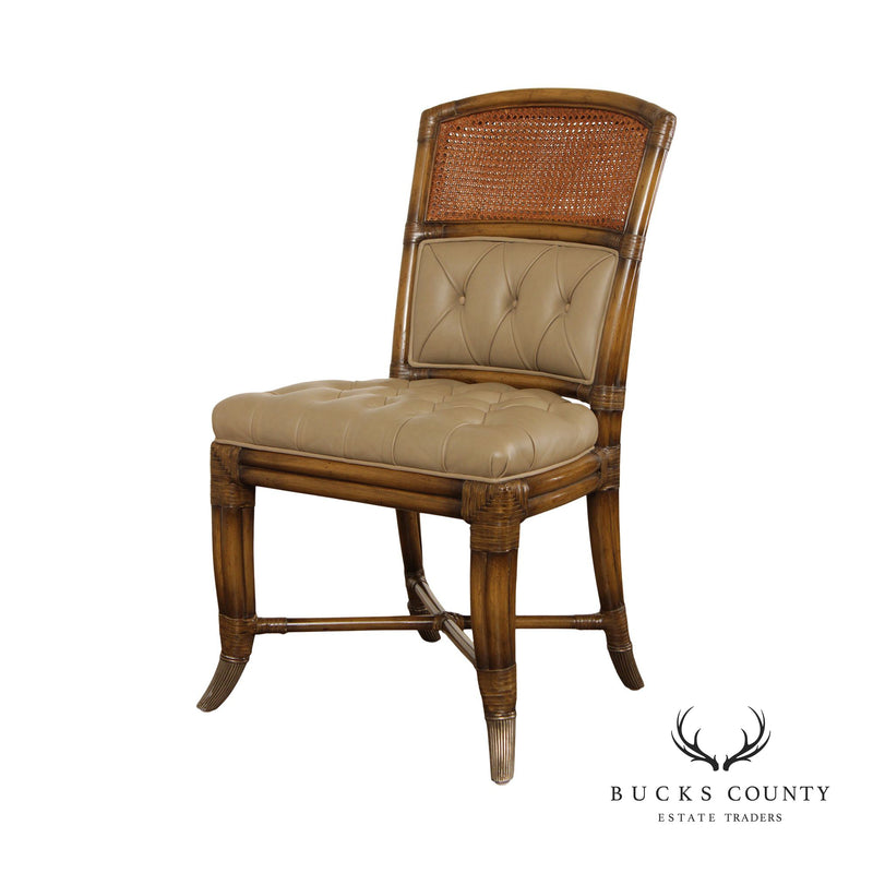 Maitland Smith Regency Style Leather Cane Side Chair