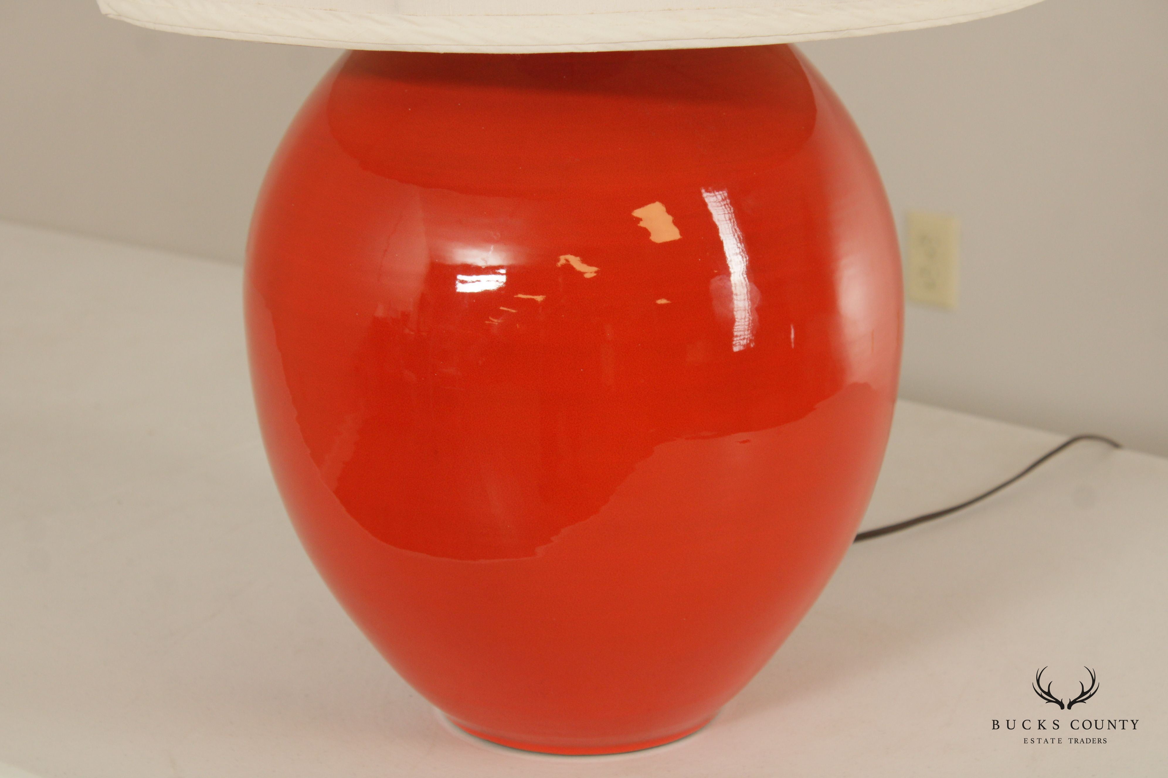 Mid Century Modern Ceramic Table Lamp with Shade