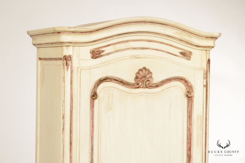 French Provincial Style Single Door Painted Pantry or Storage Cabinet