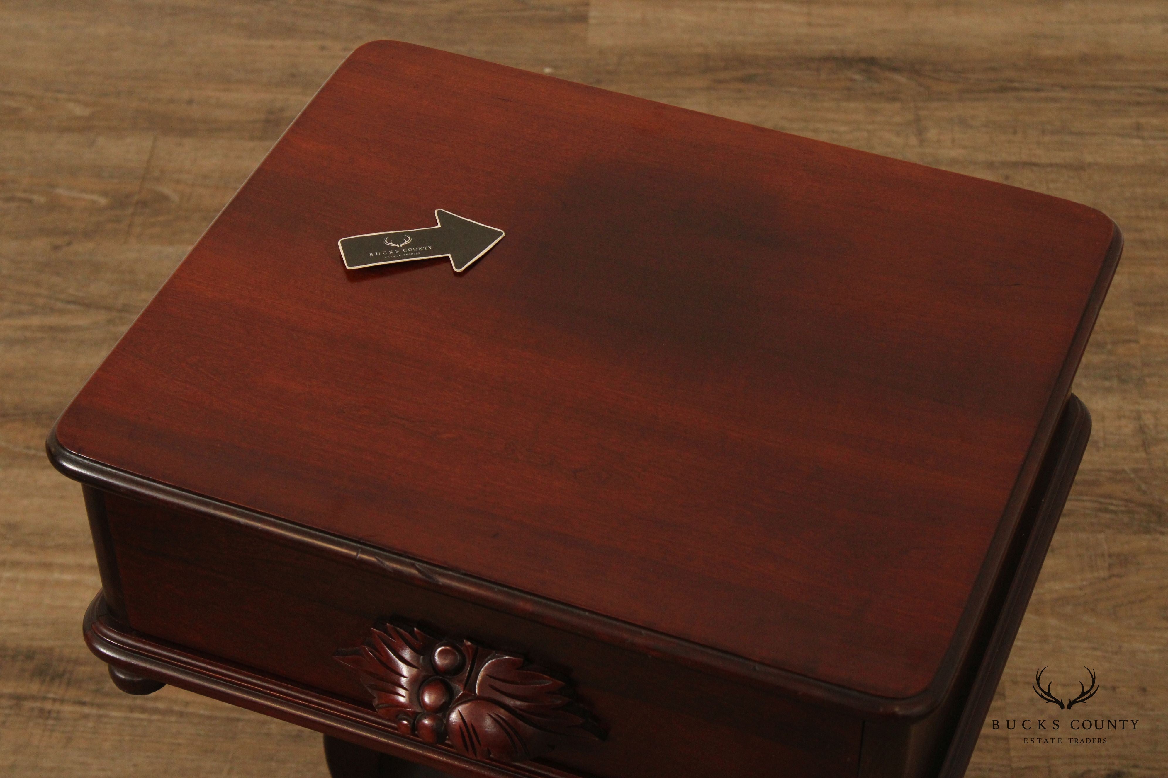 Victorian Style Vintage Pair of One-Drawer Side Tables