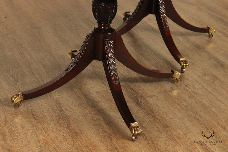 Baker Historic Charleston Banded Mahogany Double Pedestal Dining Table
