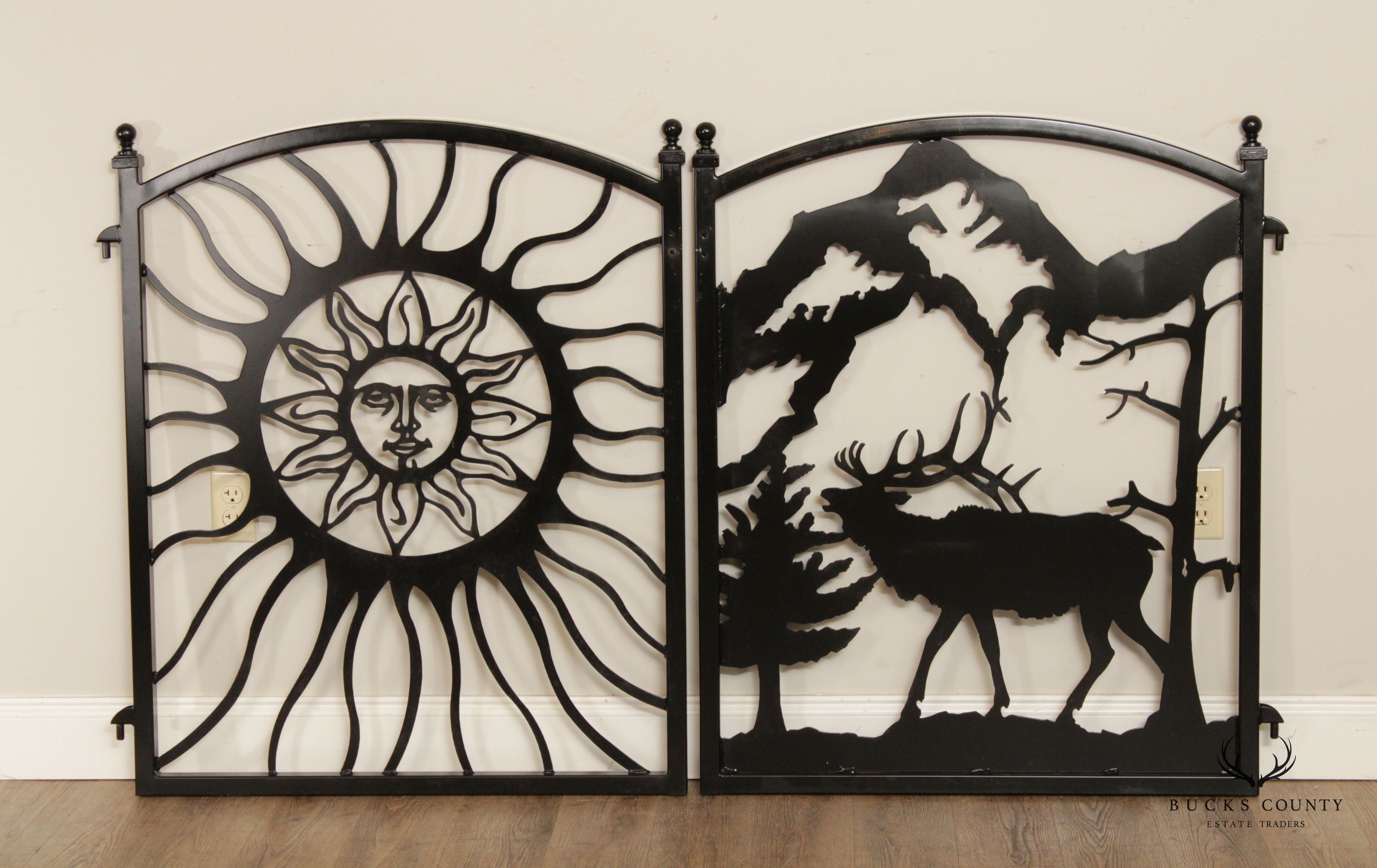 Two Modern Ironworks Steel Garden Gates