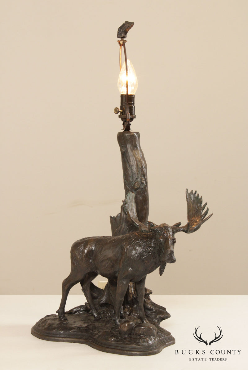 Bryce Pettit Cast Bronze Moose Lamp