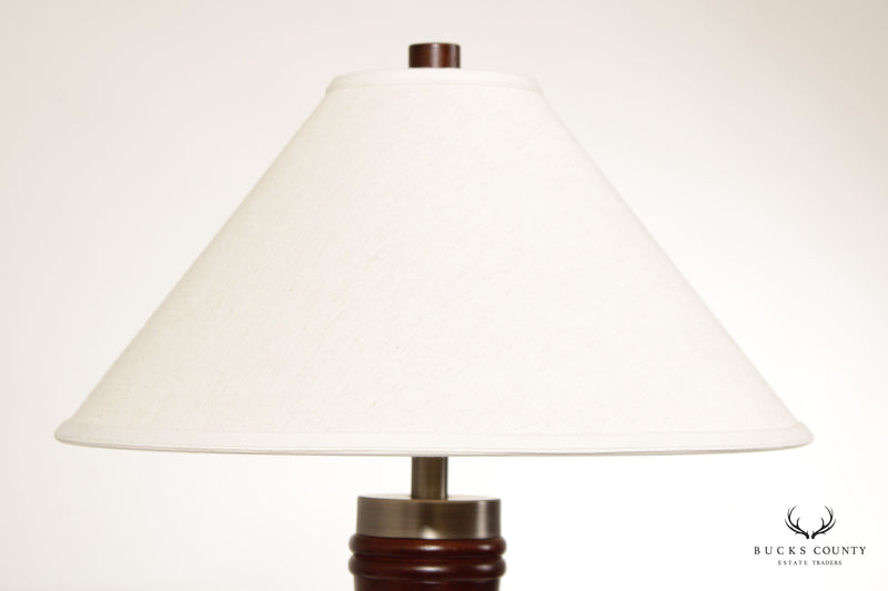 Art Deco Style Wood Table Lamp with Shade
