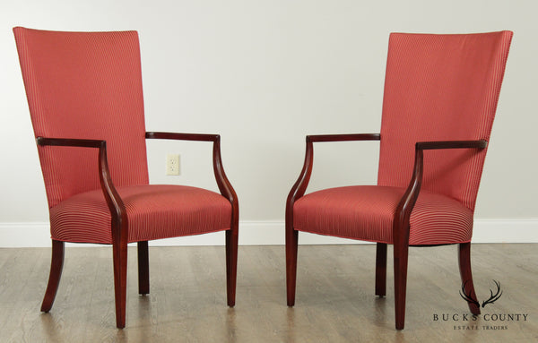 Ethan Allen Traditional Pair High Back Armchairs