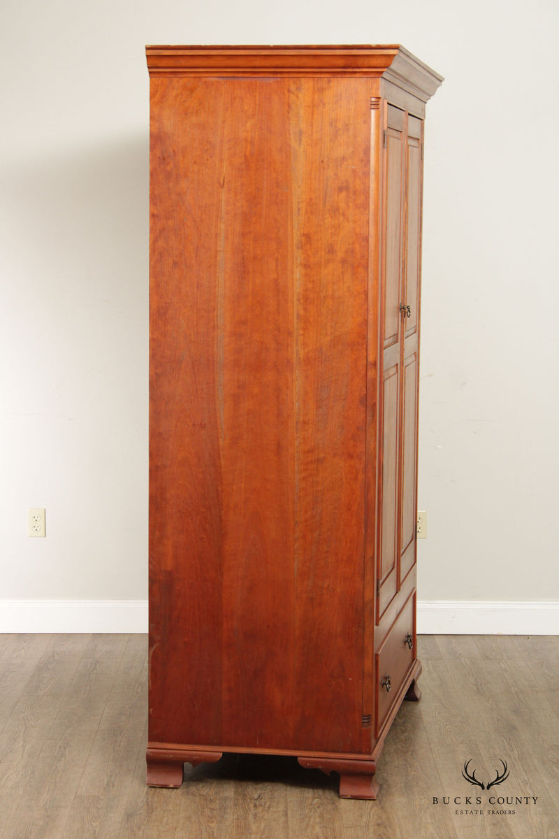 David Smith Bench Made Chippendale Style Cherry Armoire Cabinet