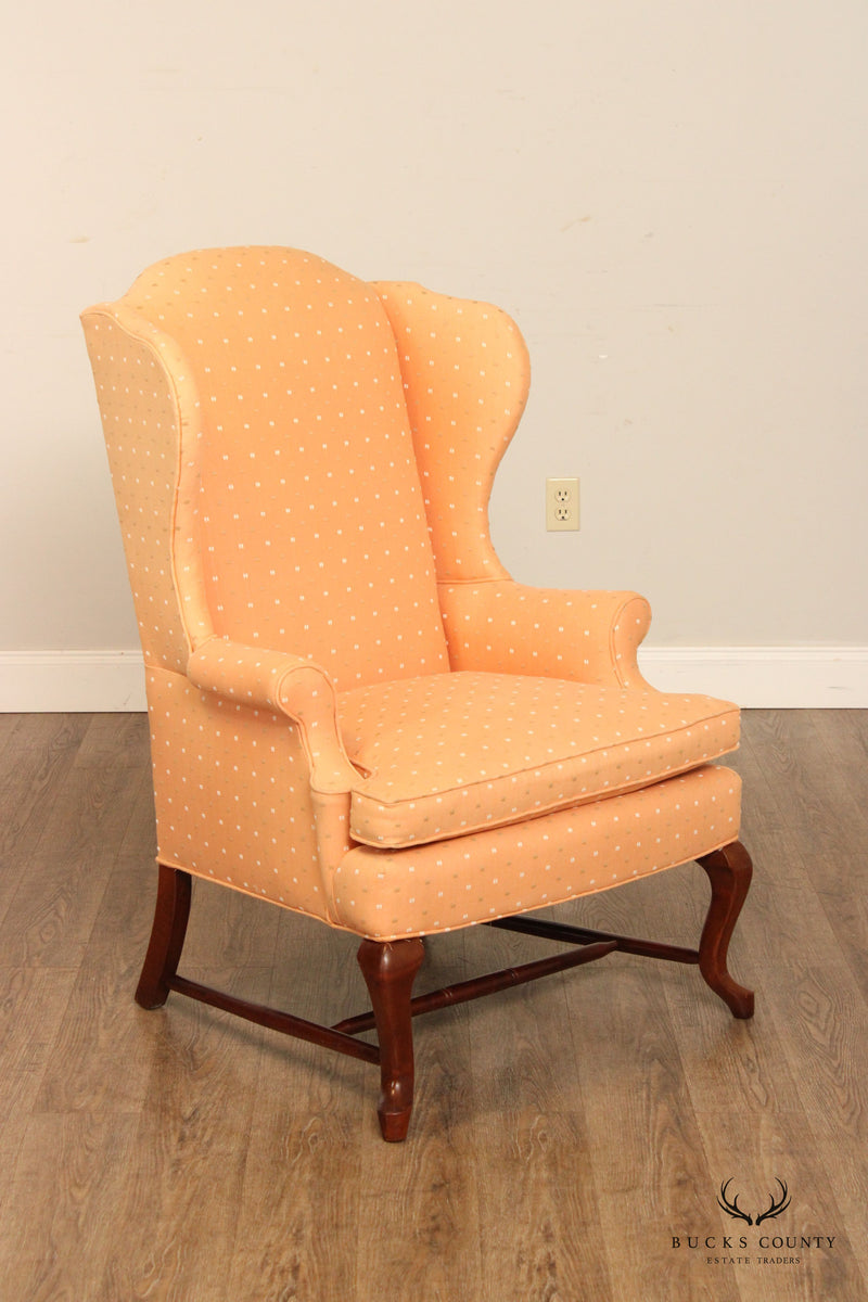 Hammary Queen Anne Style Custom Upholstered Wingback Chair