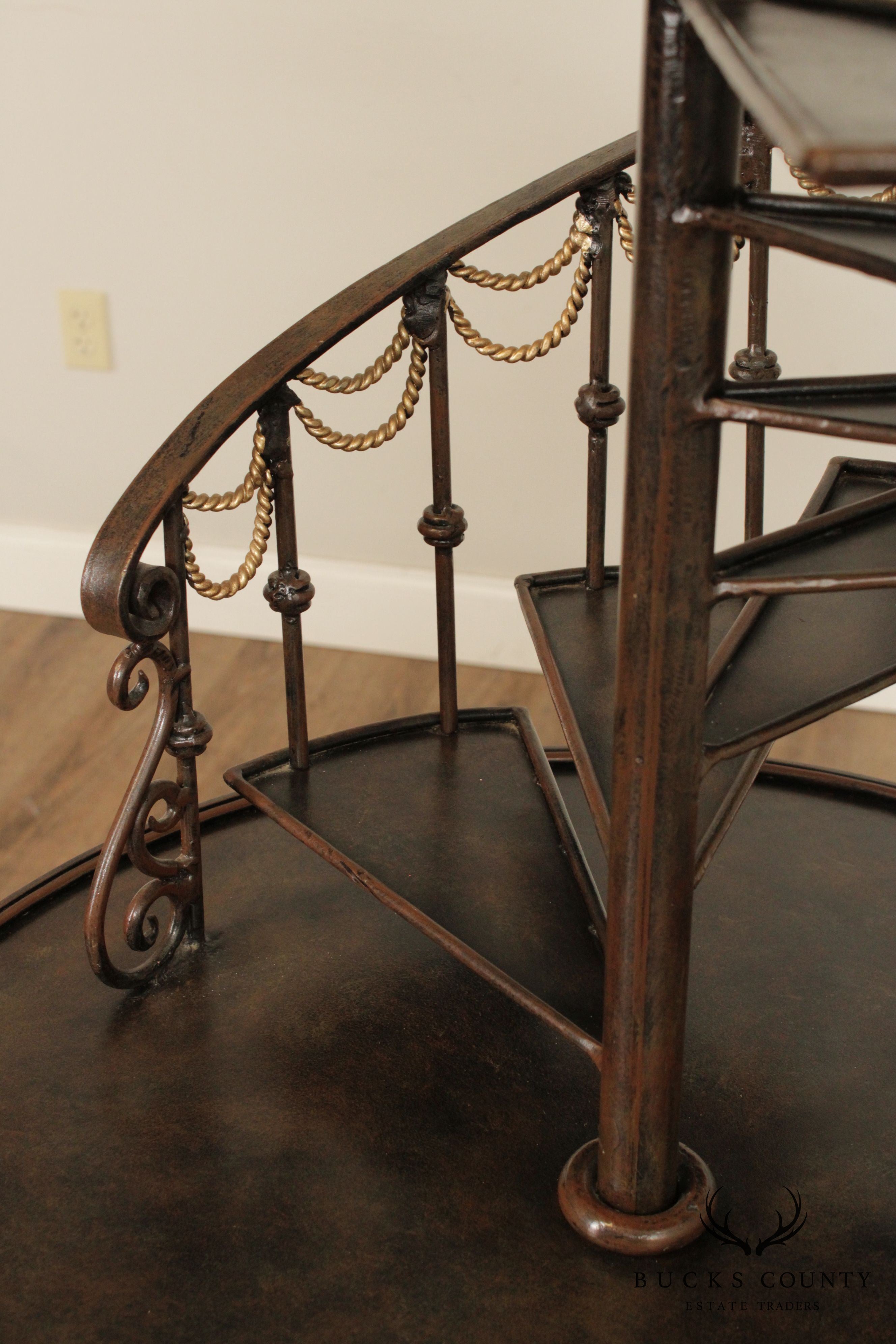 Quality Wrought Iron Spiral Staircase Etagere Wine Rack