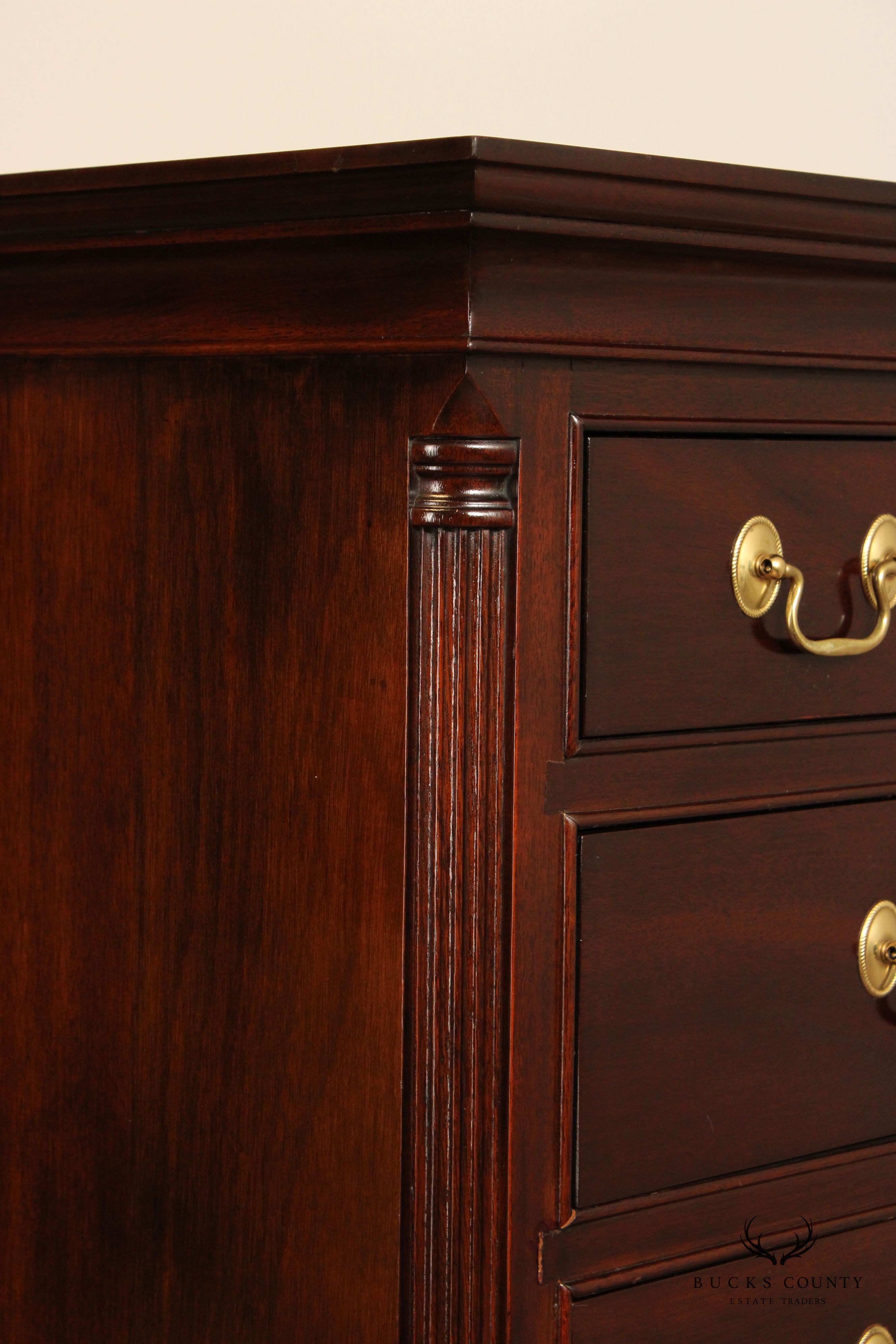 Stickley Chippendale Style Mahogany Tall Chest of Drawers