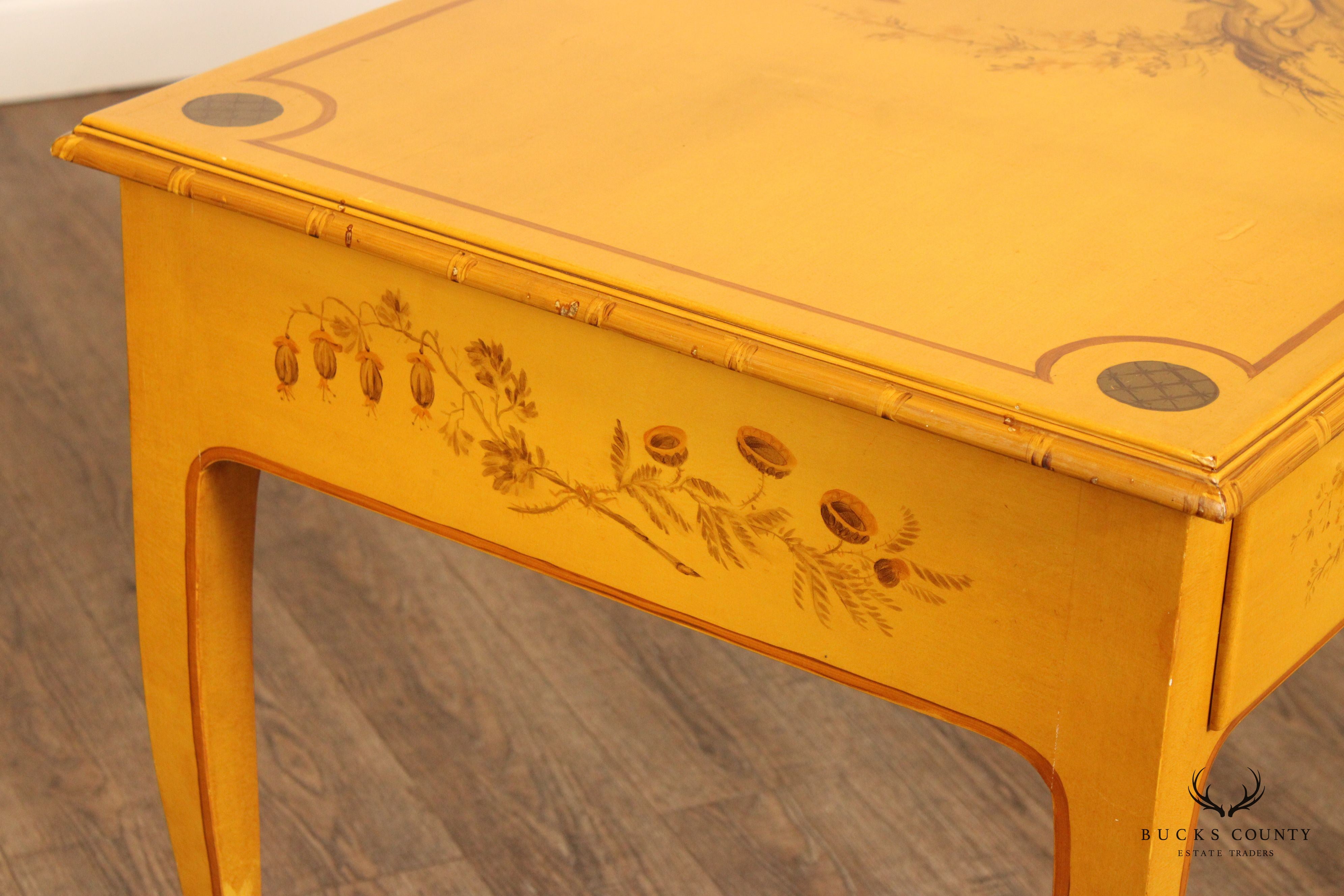 Chinoiserie Painted Three-Drawer Writing Desk