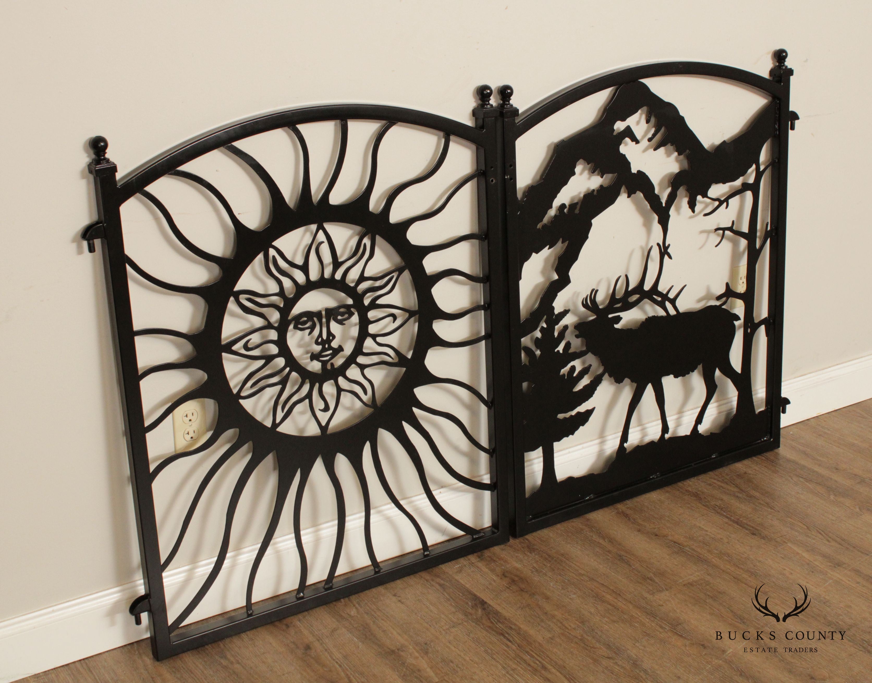 Two Modern Ironworks Steel Garden Gates