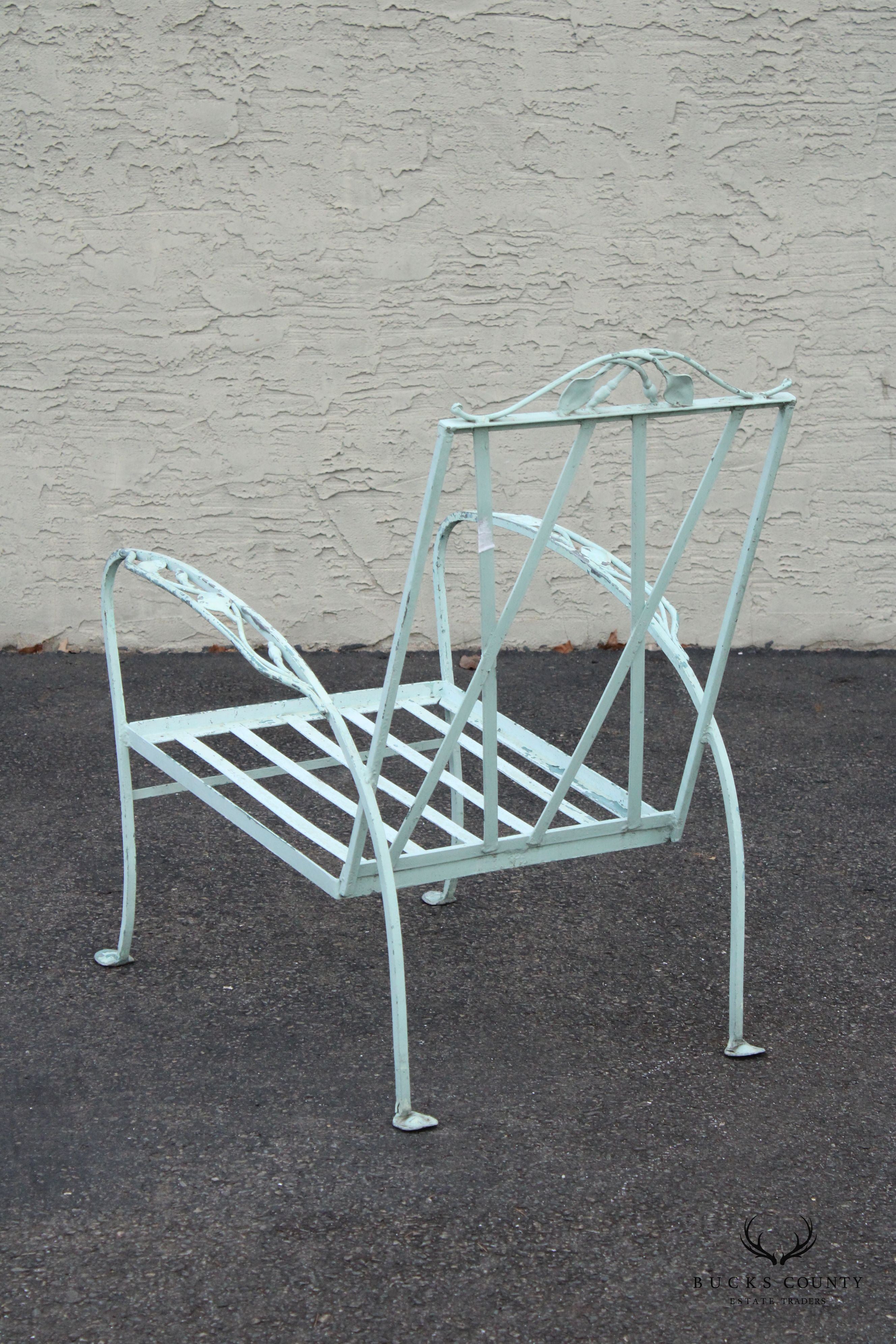 Salterini 'Mt. Vernon' Pair of Wrought Iron Outdoor Patio Chairs