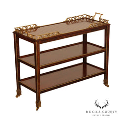 Henredon Historic Natchez Collection Mahogany Rolling Dessert Trolley or Bar Cart