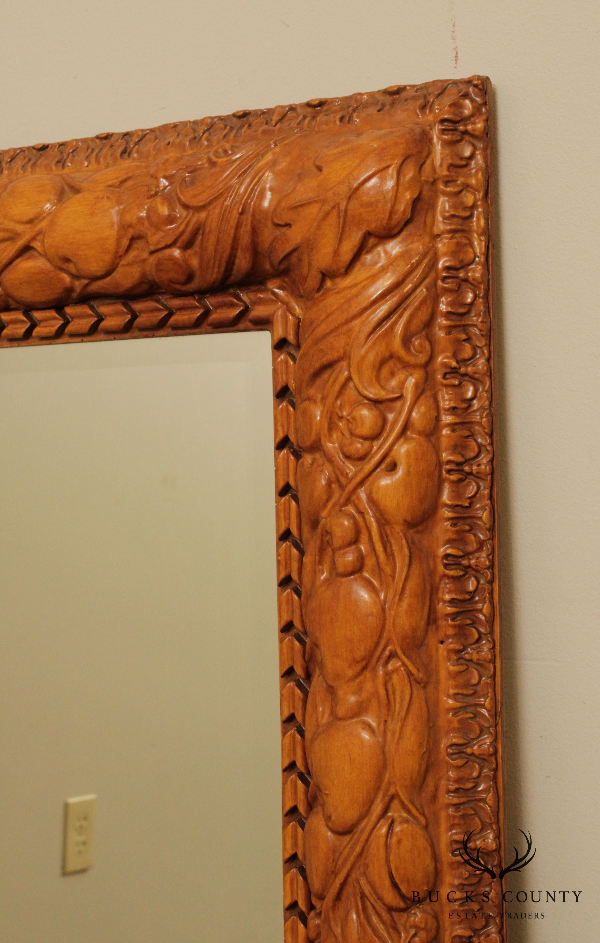 Friedman Brothers Fruit Carved Beveled Wall Mirror