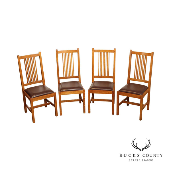 Stickley Mission Collection Set Of Four Spindle Dining Chairs